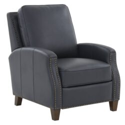 Jack - Push Back Recliner With Track Arms And Nailhead Accents - Blue