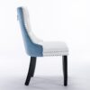Nikki - Modern, High-End Tufted Solid Wood Contemporary And Velvet Upholstered Dining Chair With Wood Legs Nailhead Trim (Set of 2) - White / Light Blue - Image 5