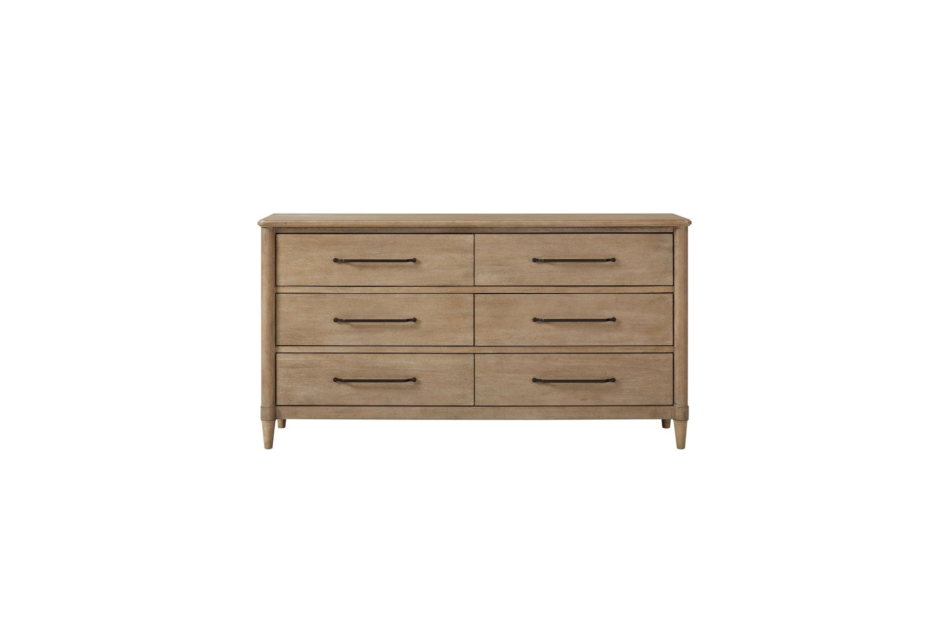 King Panel Bedroom Set With 3 Drawer Nightstand, Casual Dresser, Cane Mirror, 3 Drawer Cane Front Chest And Bench - Sand - Image 4