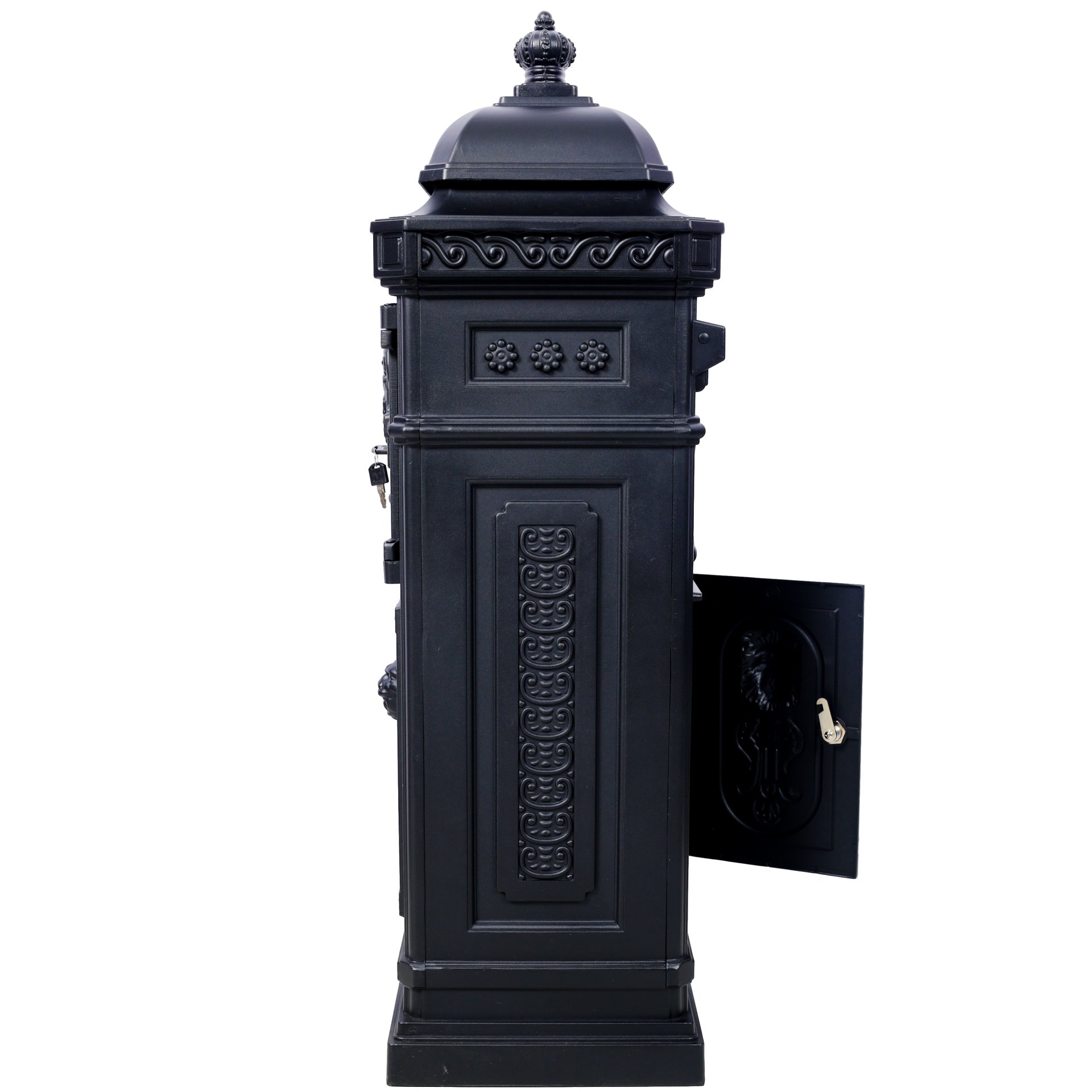Mailboxs Residential Large Capacity Letter Box Aluminum Outdoor Rainproof Postbox Statue - Black - Image 8