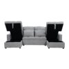 Oversized U - Shaped Sofa Versatile Sectional Sofa Pull Out Sofa Bed With Double Storage Chaise Lounges And 2 USB Ports For Living Room - Gray - Image 12