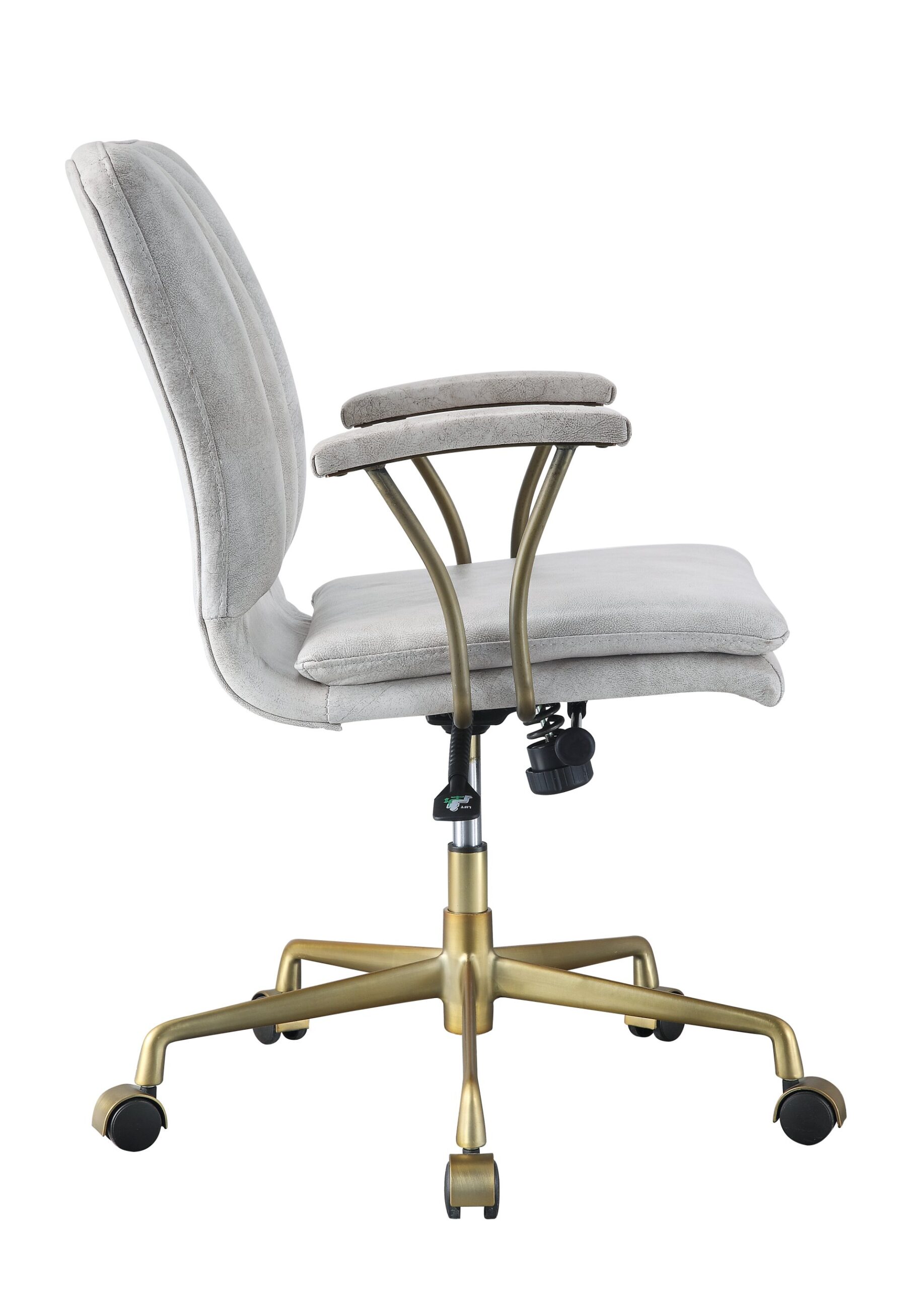 Damir - Vintage Top Grain Leather Office Chair - Antique White / Vintage - Image 6