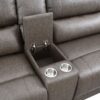 Kantu - Synthetic Leather Motion Sectional Sofa - Brown - Image 5