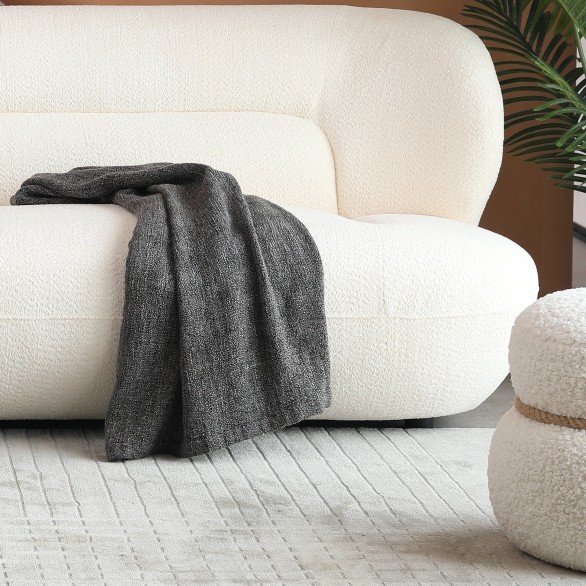 Modern Fashion Yp40116W Circular Curve Design Sofa, 4 Seater For Office & Bedroom - White - Image 9