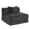 Convertible Floor Sofa Bed With Fixed Shape Frame For Living Room - Black - Image 17