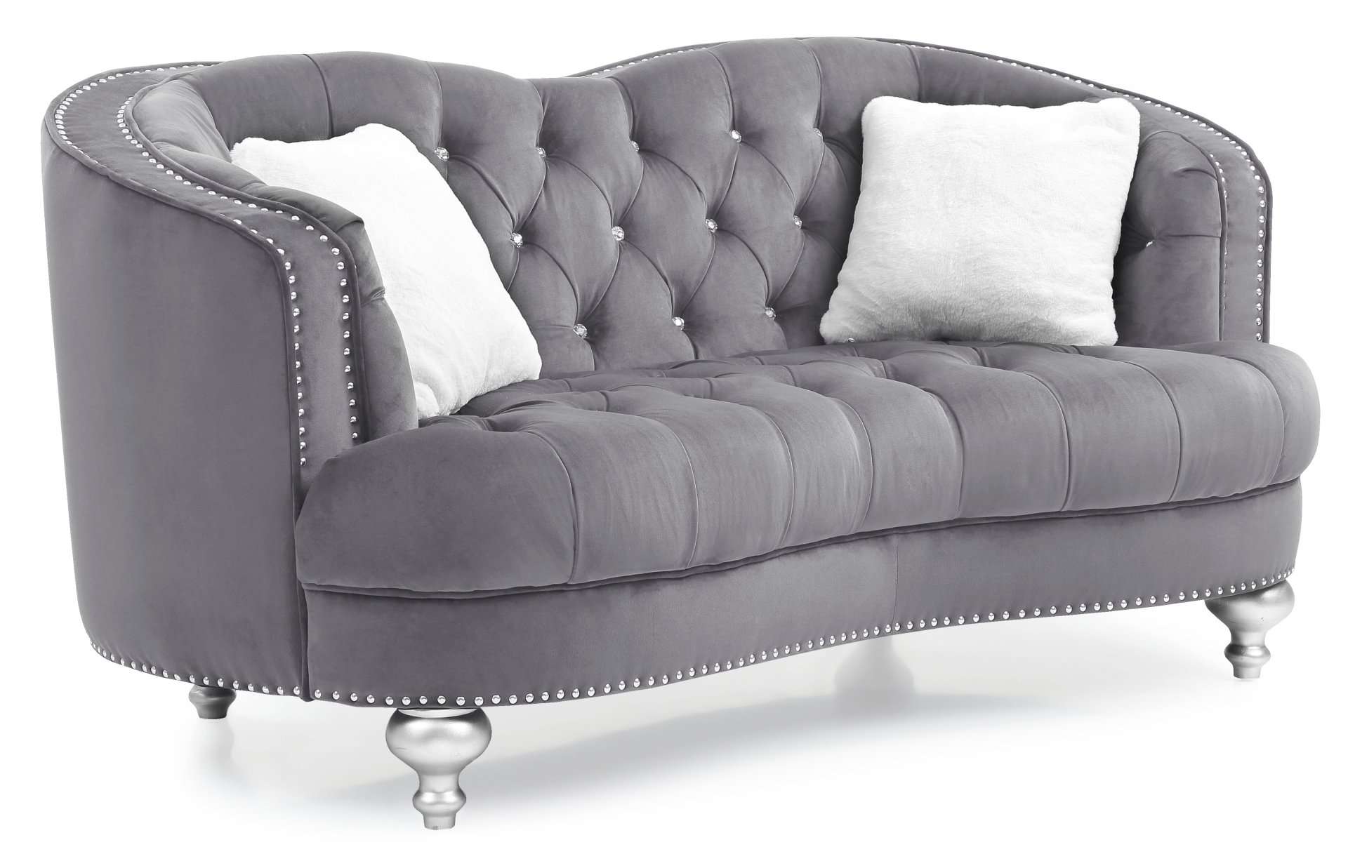Charming Traditional Loveseat - Gray - Image 2