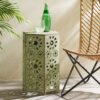 Galore - Side Table With Sunburst Cut Out Design - Green - Image 6