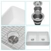Double Bowl Apron Front Kitchen Sink 32", Sturdy And With Scratch Resistant - White - Image 7
