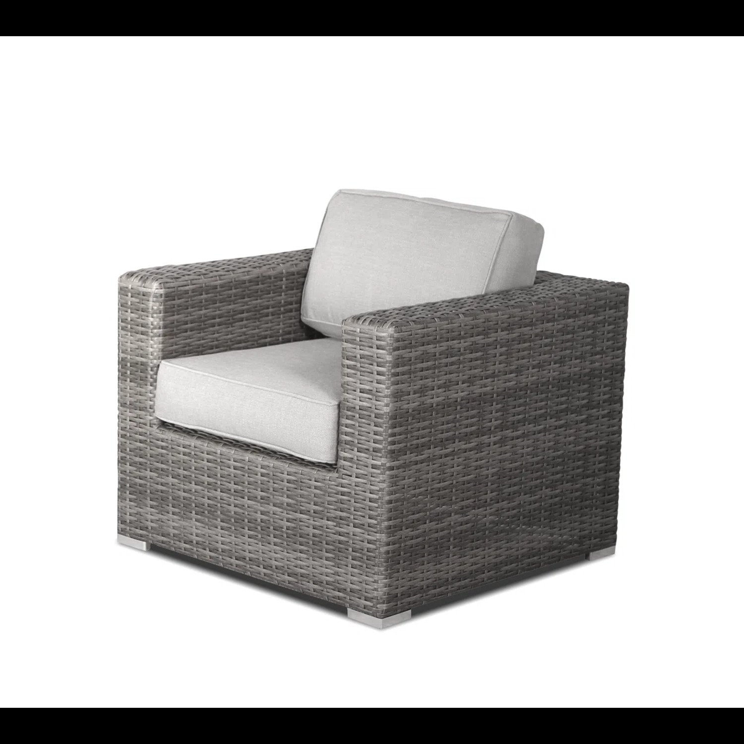 Outdoor 8 Person Wicker Seating Set With Cushions - Grey Mix - Image 8