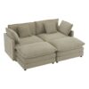 Modern Sofa Modular Sofa Couch Upholstered Corduroy L - Shape Sectional Sofa With Side Storage Pockets For Living Room - Brown - Image 13