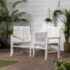 Modern Chevron Patio Chairs (Set of 2) - White Wash - Image 4