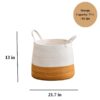 Francis Cotton Round Laundry And Storage Basket - Orange / White - Image 3