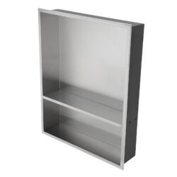21" X 17" Stainless Steel Shower Niche Double Shelf - Brushed Nickel