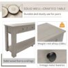 Hearth & Haven Clara - Console Table With Storage Drawers And Bottom Shelf Wash - Gray Wash - Image 5