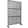 Outdoor & Indoor Privacy Screen Metal Privacy Screen Freestanding Decorative Privacy Screen Steel - Black - Image 4