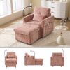 Multifunctional Lazy Person Sofa Recliner With Storage Backrest And Cell Phone Bracket For Living Room And Bedroom - Pink - Image 4