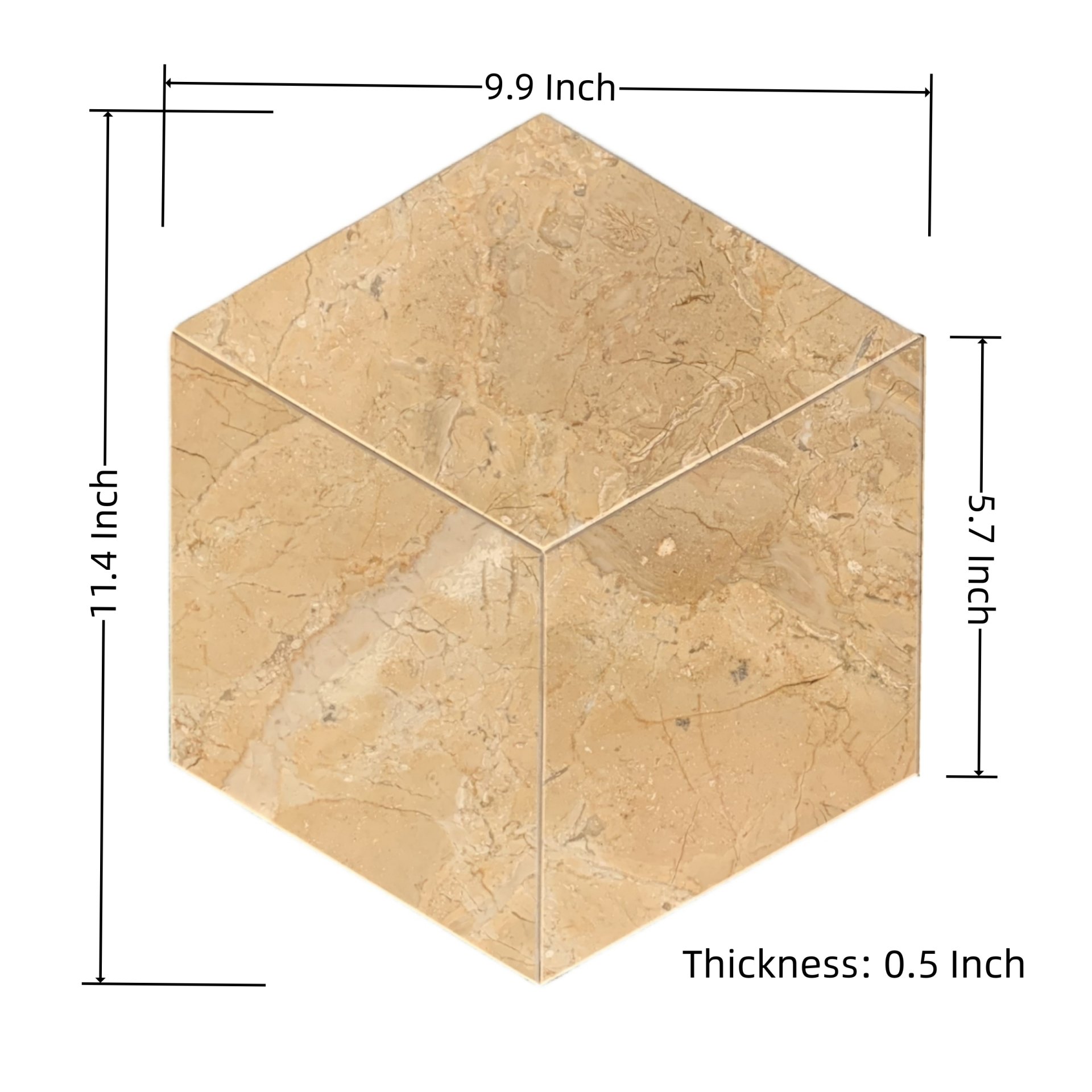 Hexagon Marble Polished Tile For Wall And Floor - Beige / Gold - Image 3