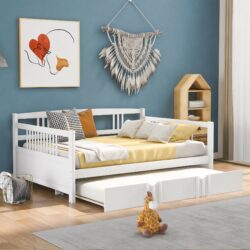 Full Size DayBed With Twin Size Trundle - White