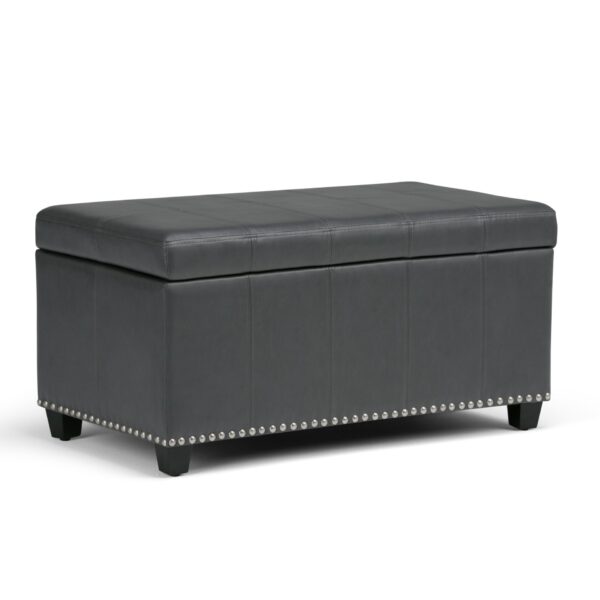 Amelia - Storage Ottoman Bench - Stone Gray
