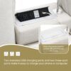 Modern Sectional Cloud Sofa With Console USB Charger Reading Light Cup Holder, Wide Seat 4 Seat Modular Couch Storable Indoor Funiture - Beige - Image 17