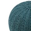 Shelby - Hand Knit Round Pouf - Teal - Image 4