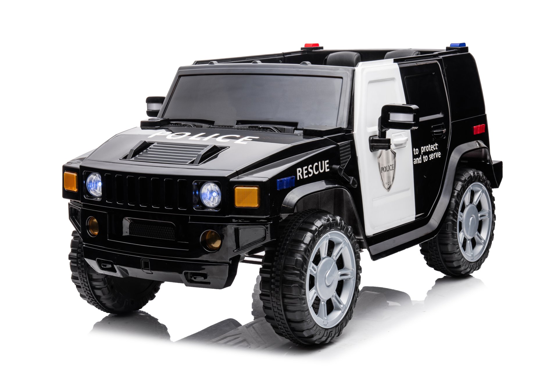12V7A 30W*2 Four-Wheel Drive Leather Seat One Button Start, Forward And Backward, High And Low Speed, Music, Front Light, Power Display, Two Doors Can Open, 2.4G R / C, Seat Belt Four Wheel Absorber - Black - Image 2