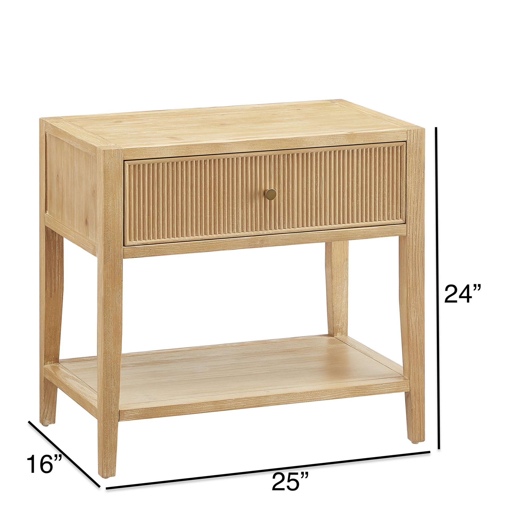 Fleur - 1 Drawer Nightstand With Reeded Front - Natural - Image 3