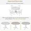 5 Pieces Dining Table And Chairs Set For 4 Persons, Kitchen Room Solid Wood Table With 4 Chairs - White - Image 26