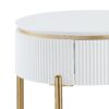 Daveigh - High Gloss End Table - Gold / White - Image 5