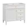 Bathroom Vanity With Top Sink, Modern Bathroom Storage Cabinet 2 Drawers And A Tip-Out Drawer, Single Sink Bathroom Vanity - White - Image 12
