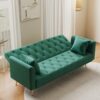 Convertible Double Folding Living Room Sofa Bed - Green - Image 6