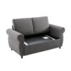 Pull Out Sofa Bed Loveseat Sleeper With Twin Size Memory Mattress With Two USB Ports For Living Room Spaces - Gray - Image 10