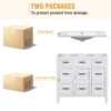 Bathroom Vanity Cabinet With Resin Integrated Sink 4 Drawers, 2 Doors - White - Image 11
