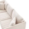 Modern Sectional Sofa With Vertical Stripes, 2 Pillows, 5 Seat Couch With Convertible Ottoman, Various Combinations, L-Shape Indoor Furniture - Beige - Image 9