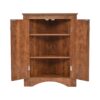 Triangle Bathroom Storage Cabinet With Adjustable Shelves, Freestanding Floor Cabinet For Home Kitchen - Brown - Image 11