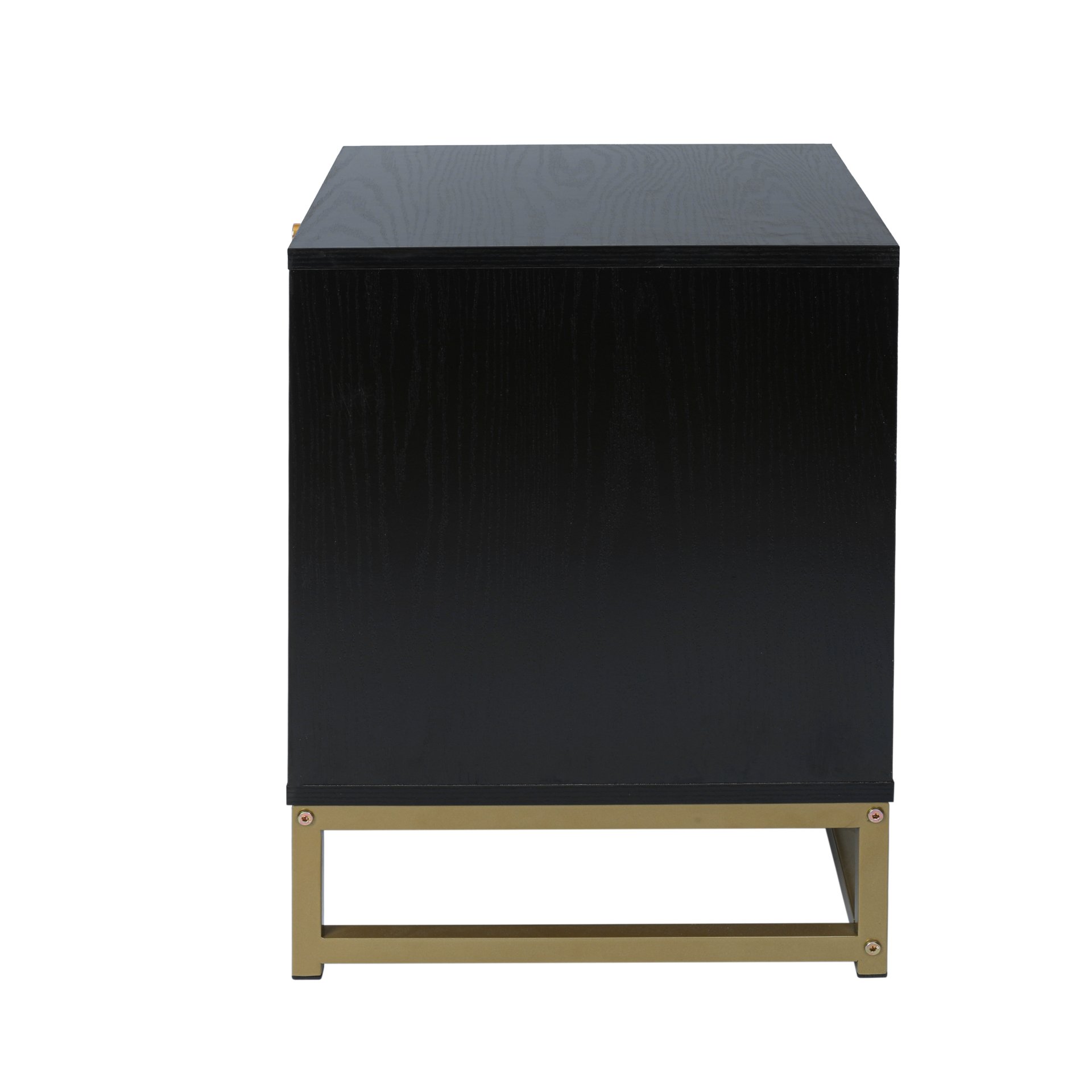 Allen - 2 Drawer Side Table, Display Rack For Bedroom And Living Room, Nightstand Side Table Bedroom Storage Drawer Bedside End Table - Black / Beige - Image 14