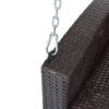 2 Person Wicker Hanging Porch Swing With Chains, Cushion, Pillow, Rattan Swing Bench For Garden, Backyard - Brown / Beige - Image 24