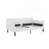 Elena - Twin Boucle Upholstered Daybed, Ribbed Tufted Backrest - Ivory - Image 13