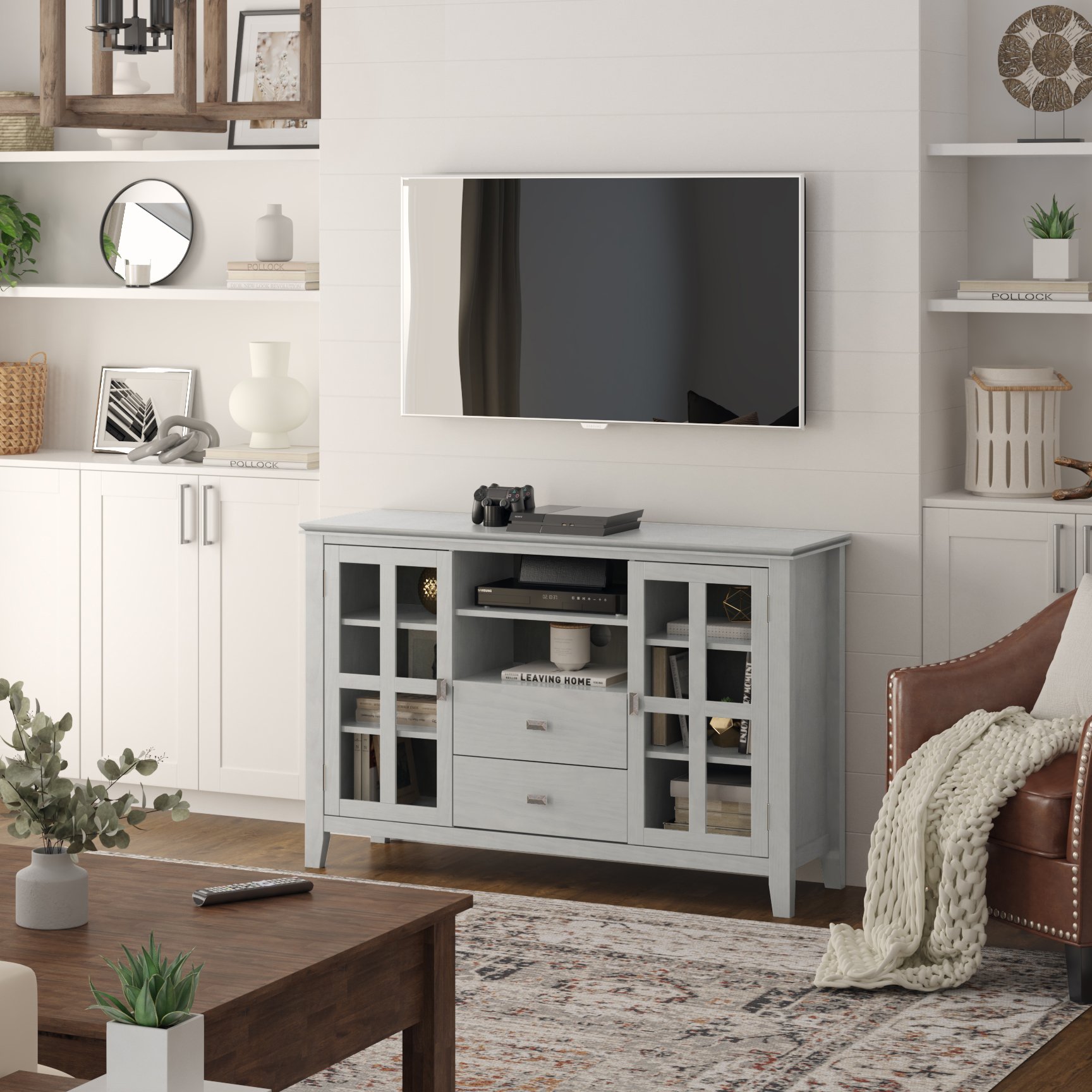 Artisan - Tall TV Media Stand - Fog Gray - Image 9