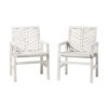 Modern Chevron Patio Chairs (Set of 2) - White Wash - Image 2