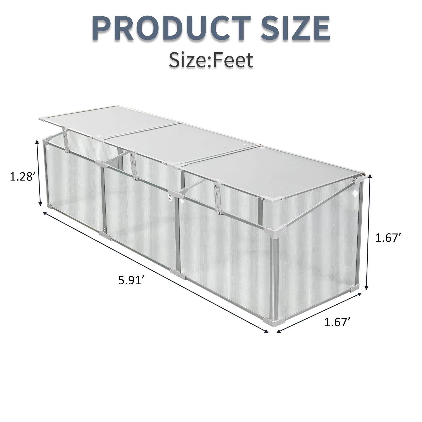 Polycarbonate Greenhouse For Outdoors In Winter - Silver - Image 7