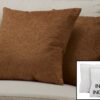 Pillows, Square, Insert Included, Decorative Throw, Hypoallergenic, Stylish Appearance (Set of 2) - Brown - Image 4