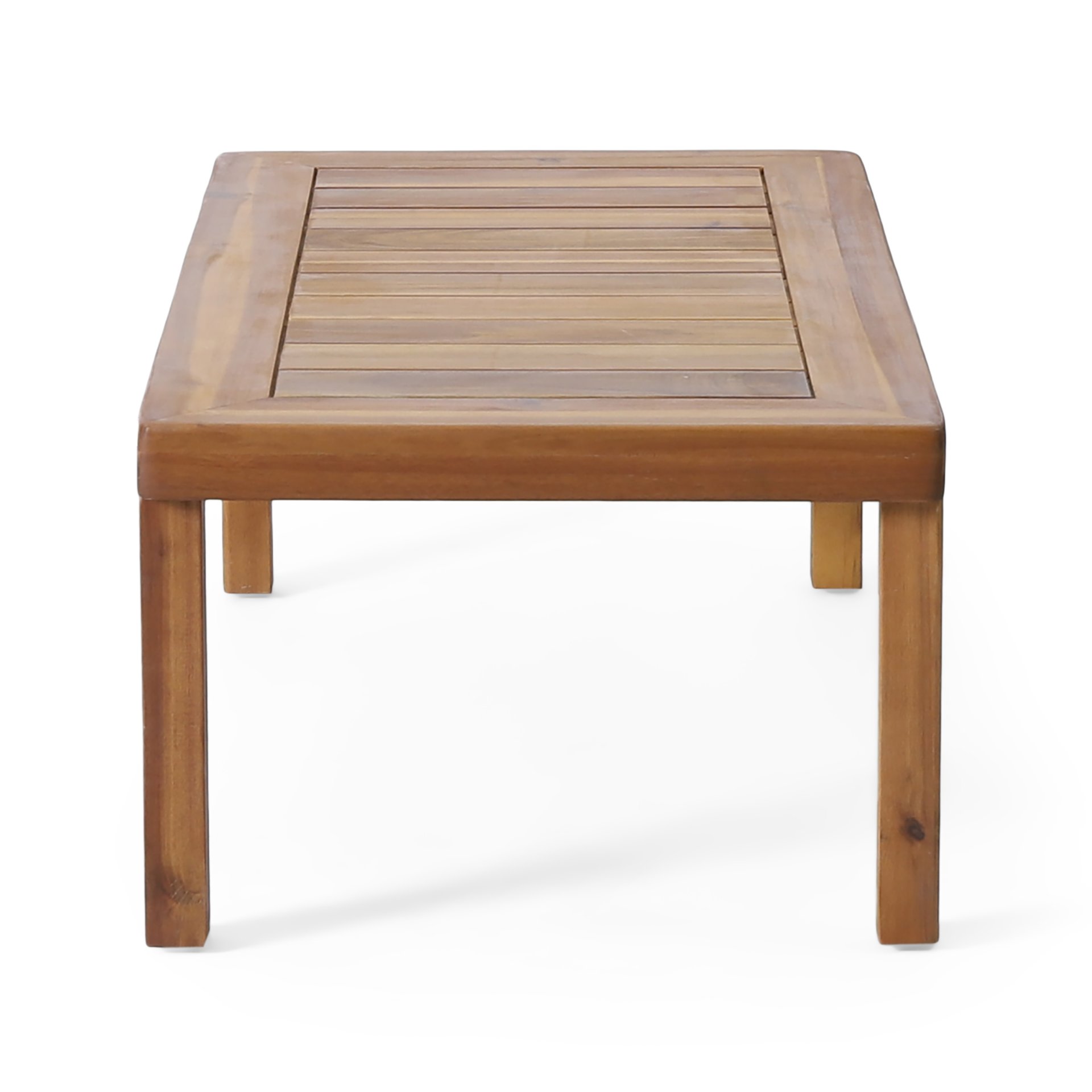 Acacia Wood Loveseat And Coffee Table Set With Cushions - Brown - Image 19