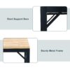 Heavy Duty Adjustable Workbench For Garage, Rubber Wood Shop Table WithMetal Wheels, Hardwood Workstation Weight Capacity Over 2000 Lbs With Wheels - Black - Image 6