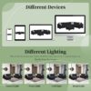 Sectional Sofa Couches Living Room Sets, 7 Seats Modular Sectional Sofa With Ottoman, L Shape Fabric Sofa Corner Couch Set With 3 Pillows - Black - Image 25
