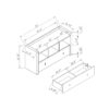 Shoe Entry Bench With Three Shelves, One Drawer With Divided Compartment - Distressed Gray - Image 3