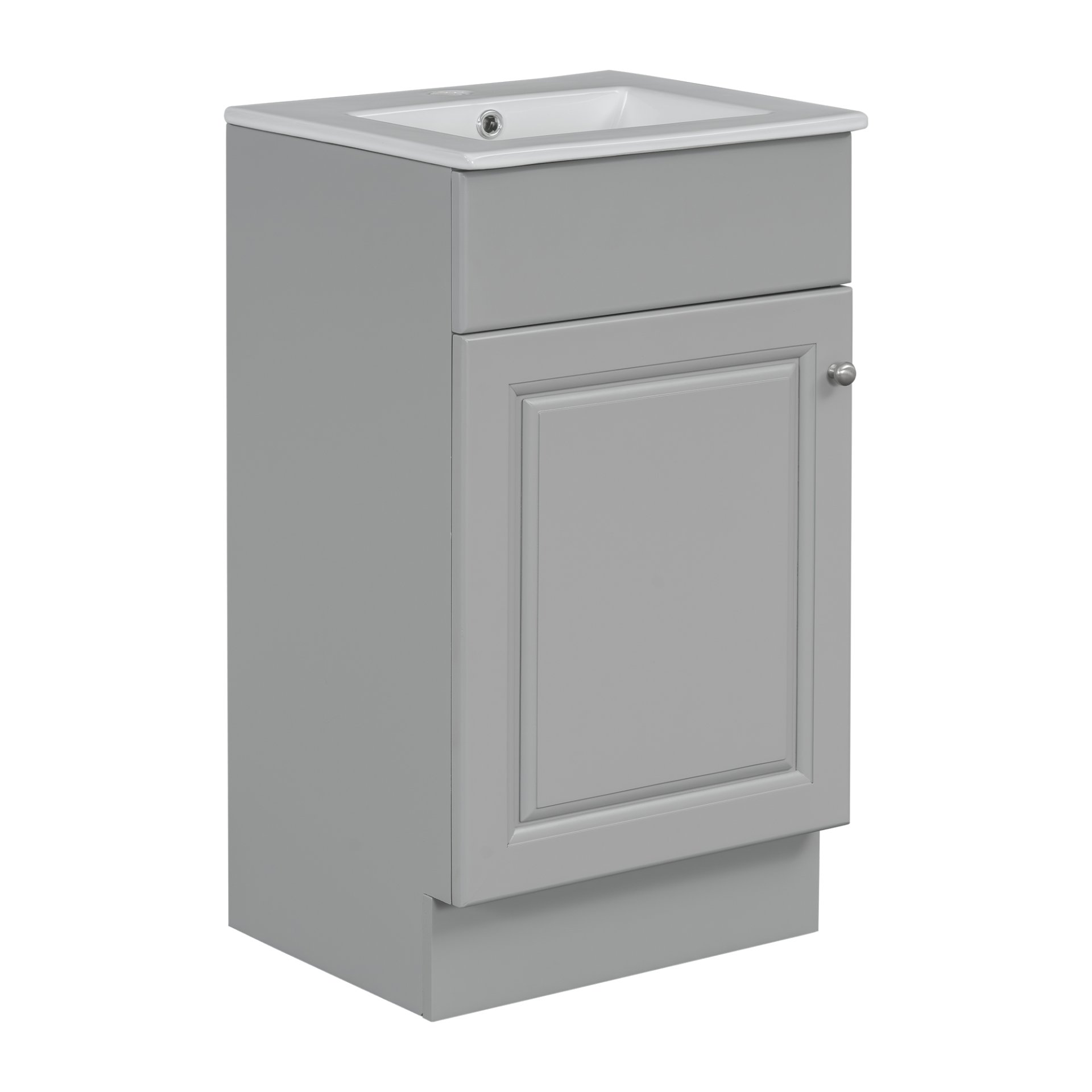 Bathroom Vanity With Sink, Vanity Cabinet With Door Shelf And Adjustable Shelf - Gray - Image 11