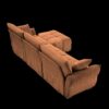 3 Seater Sofa Set With Ottoman And Pillows, Textured, High Resilience Cushions - Burnt Orange - Image 16