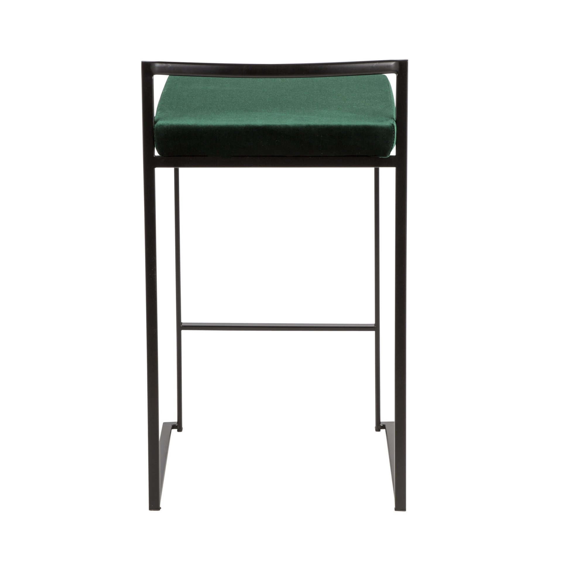 Fuji - Contemporary Stackable Counter Stool (Set of 2) - Black / Green - Image 5