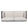 Retro Style Three Seater Sofa With Smooth Upholstery - Beige - Image 9